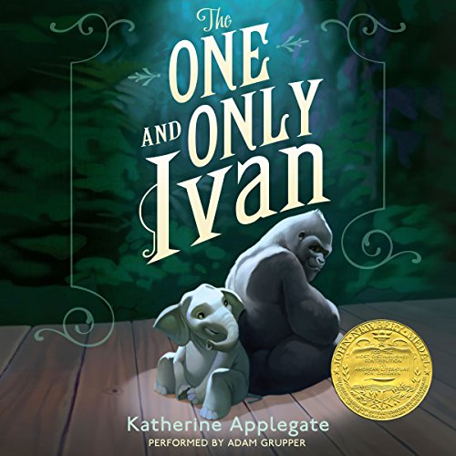 One and only ivan book with a photo of a gorilla and elephant