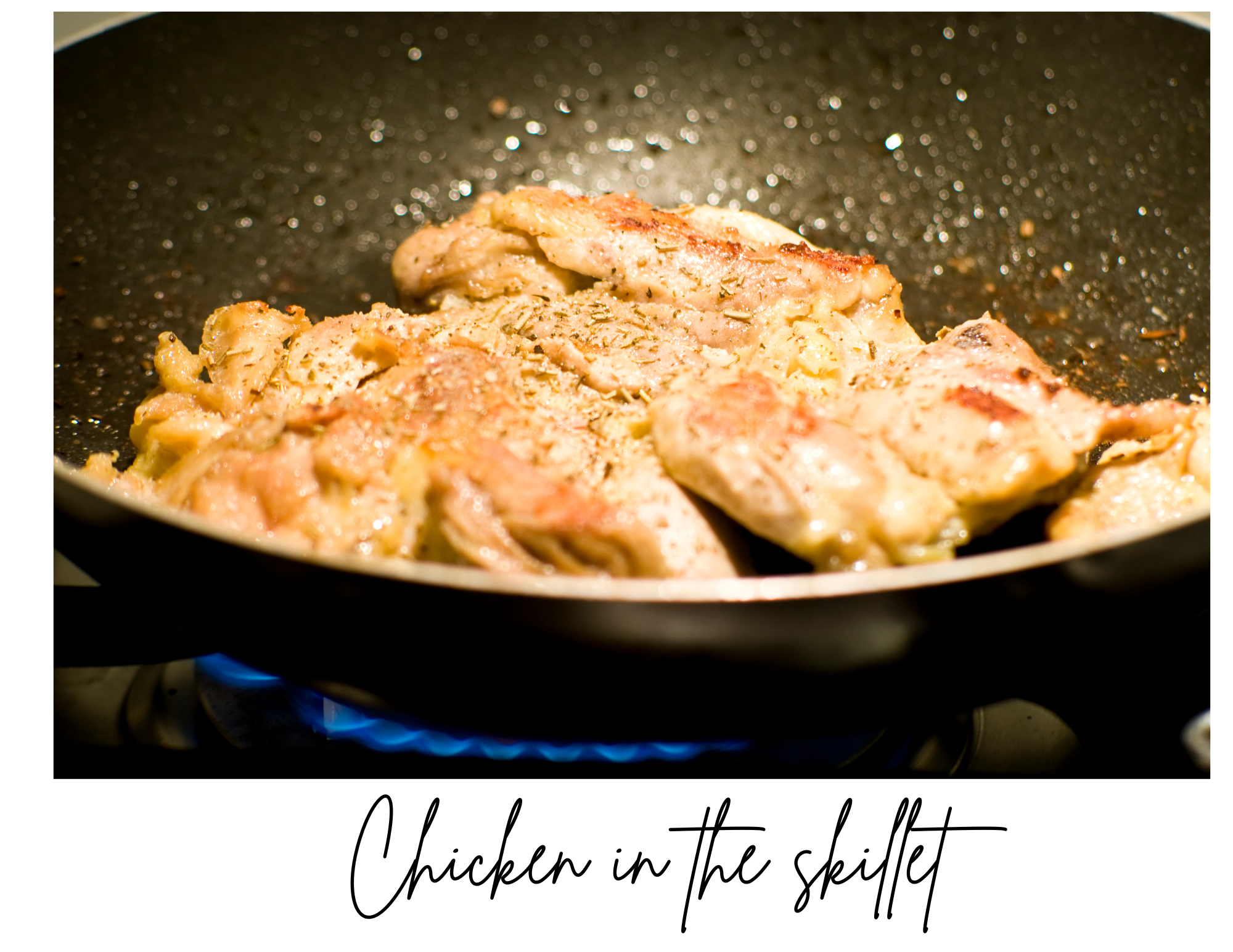 chicken cooking in skillet